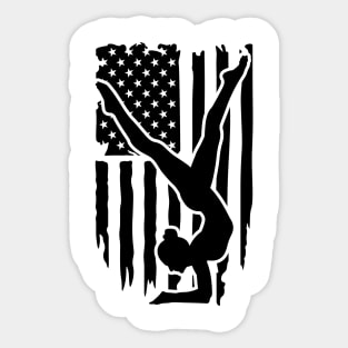 American Flag Gymnastic Shirt Sticker